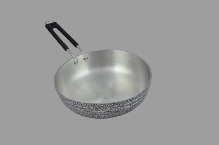 Powder Coated Fry Pan - Black Coated Aluminum, Available In Multiple Sizes | Dishwasher Safe, Toxin-free, Long Cool Handle, Induction Supported