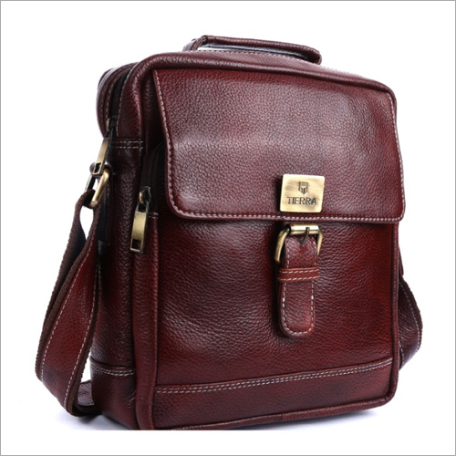Brown Formal Leather Side Bag