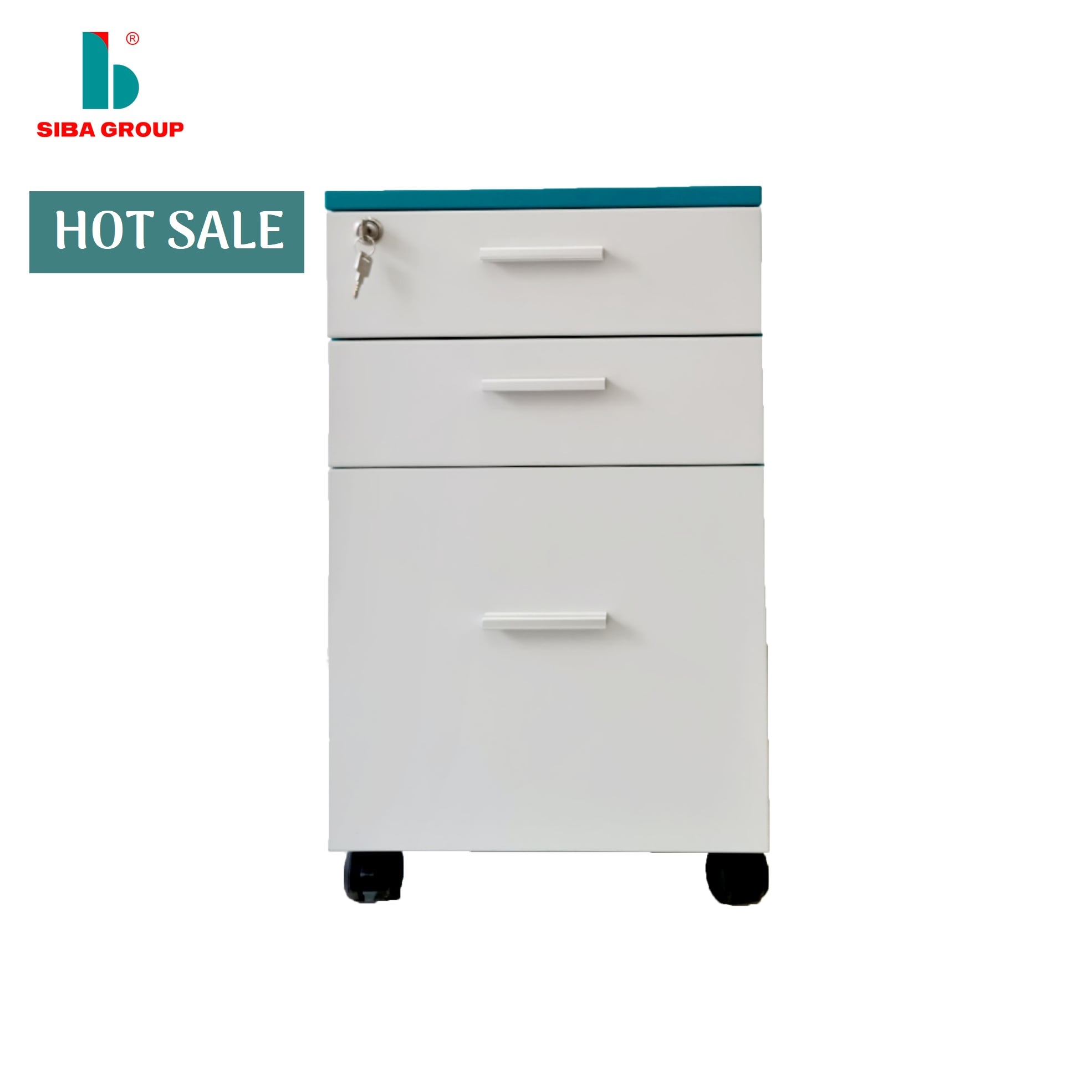 Machine Made Office 3 Drawer Mobile File Cabinet