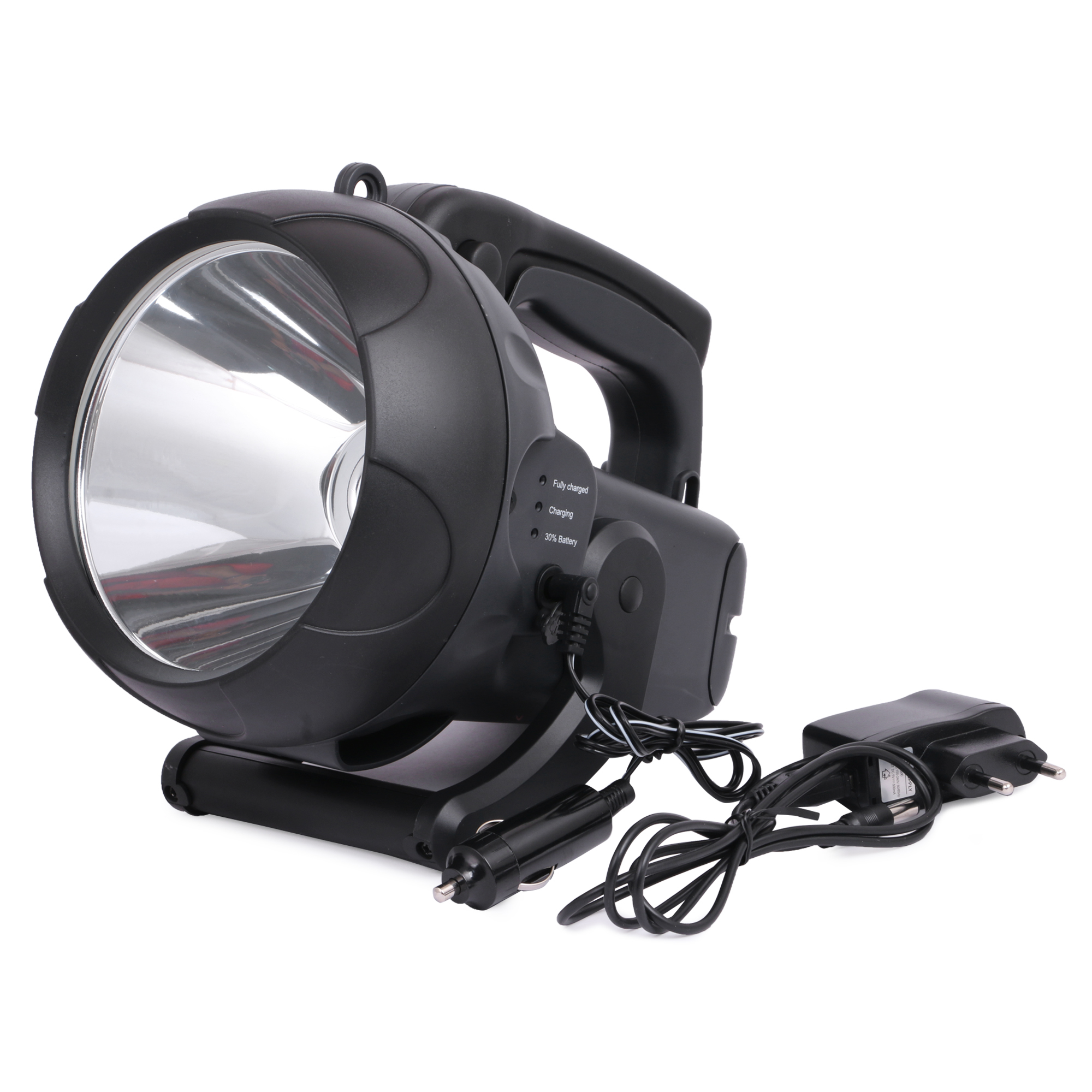 Grey Fos Led Search Light 15w With 6000 Mah Lithium Battery (Range 1 Km.) Bis Approved