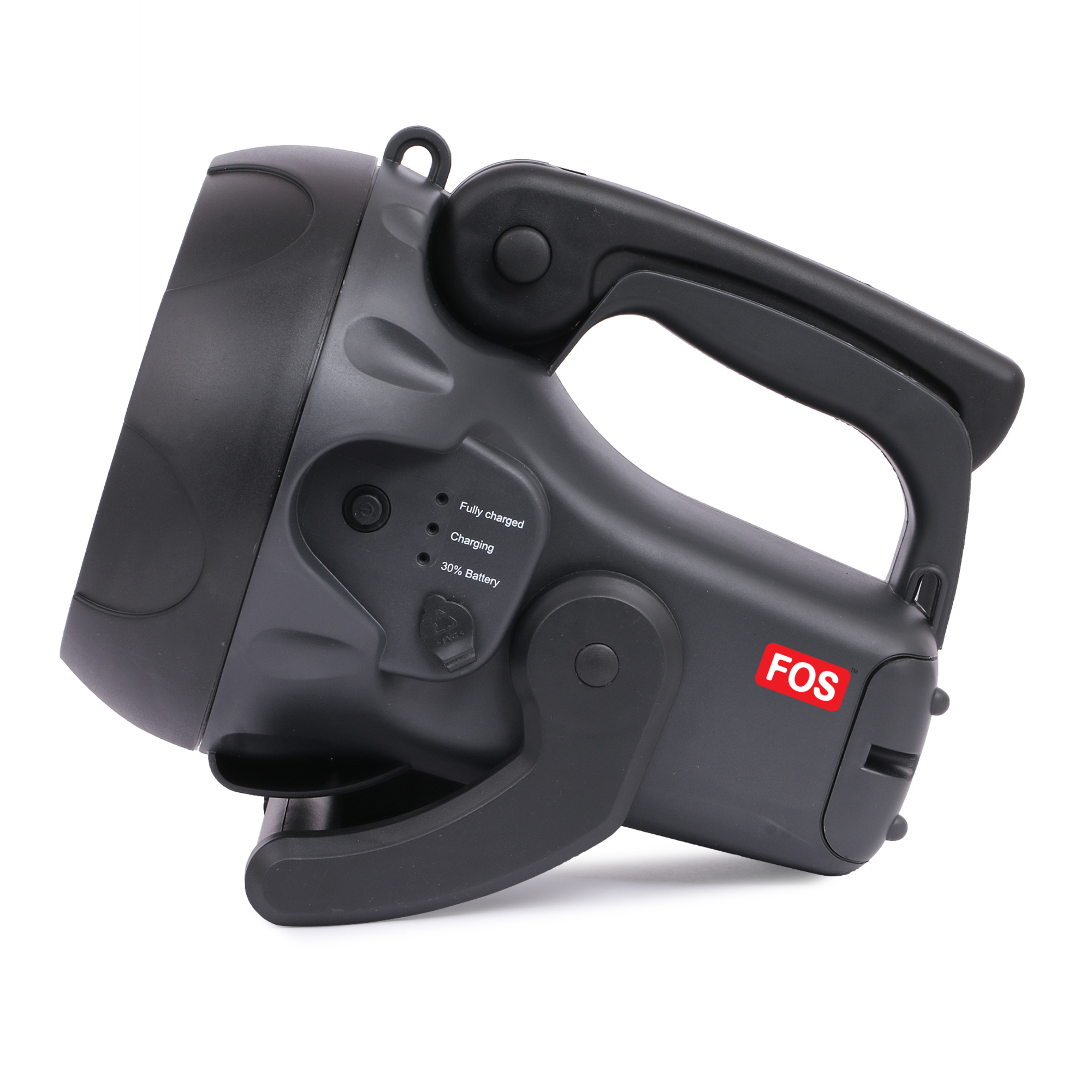 Grey Fos Led Search Light 15w With 6000 Mah Lithium Battery (Range 1 Km.) Bis Approved