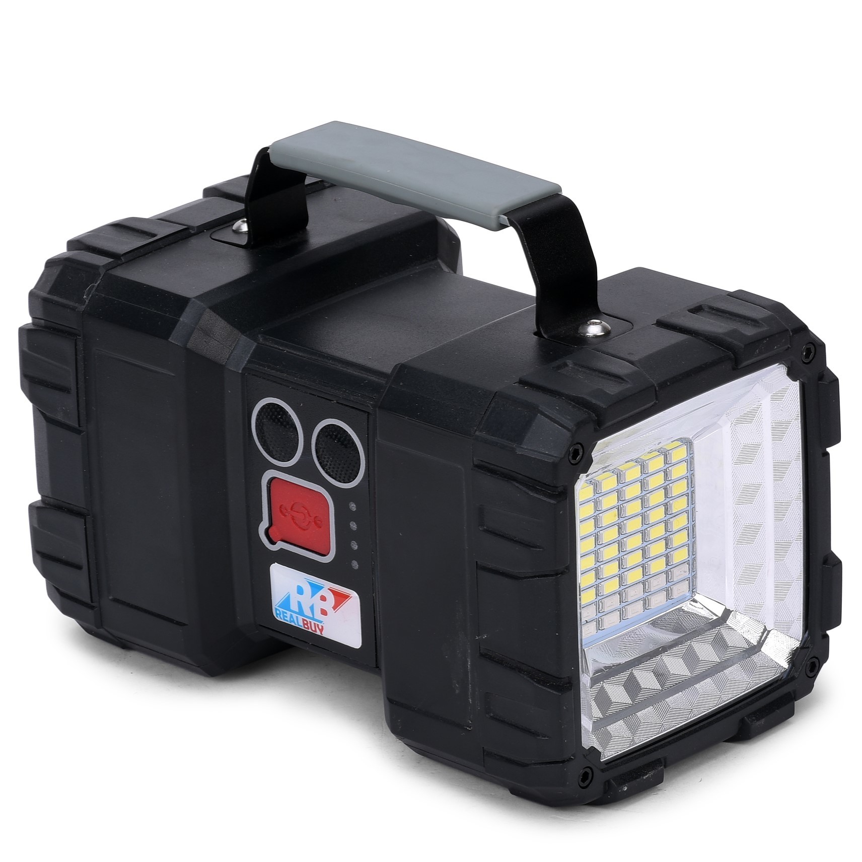 Black Realbuy Led Search Light 10w With Lifepo4 Battery - Multi Functional Rechargeable Portable Light