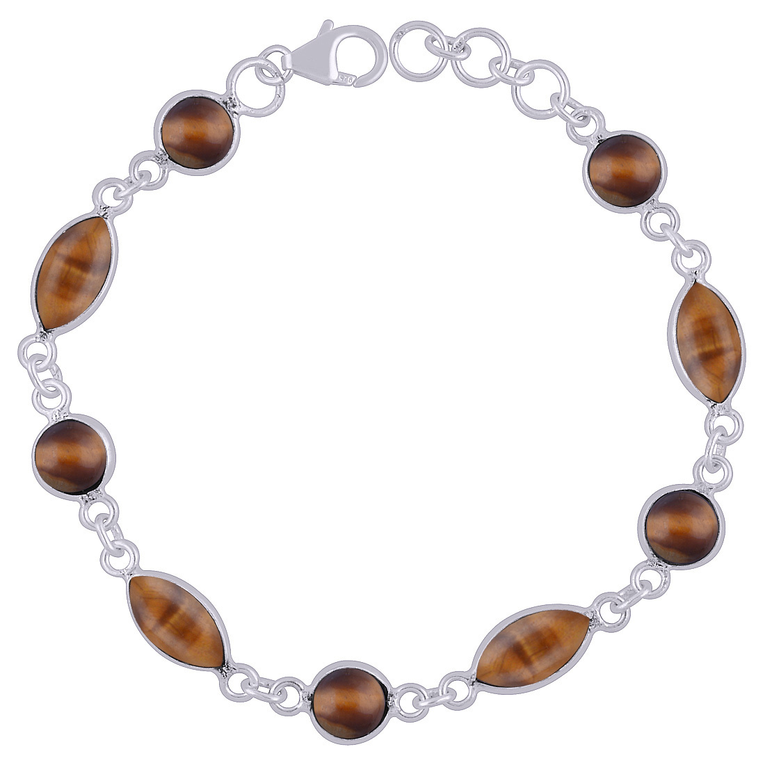 Black Onyx Natural Gemstone 925 Sterling Solid Silver Round/marquise Cabochon Handmade Bracelet Diameter: Length:8 Inch X Width:7 Mm Inch (In)