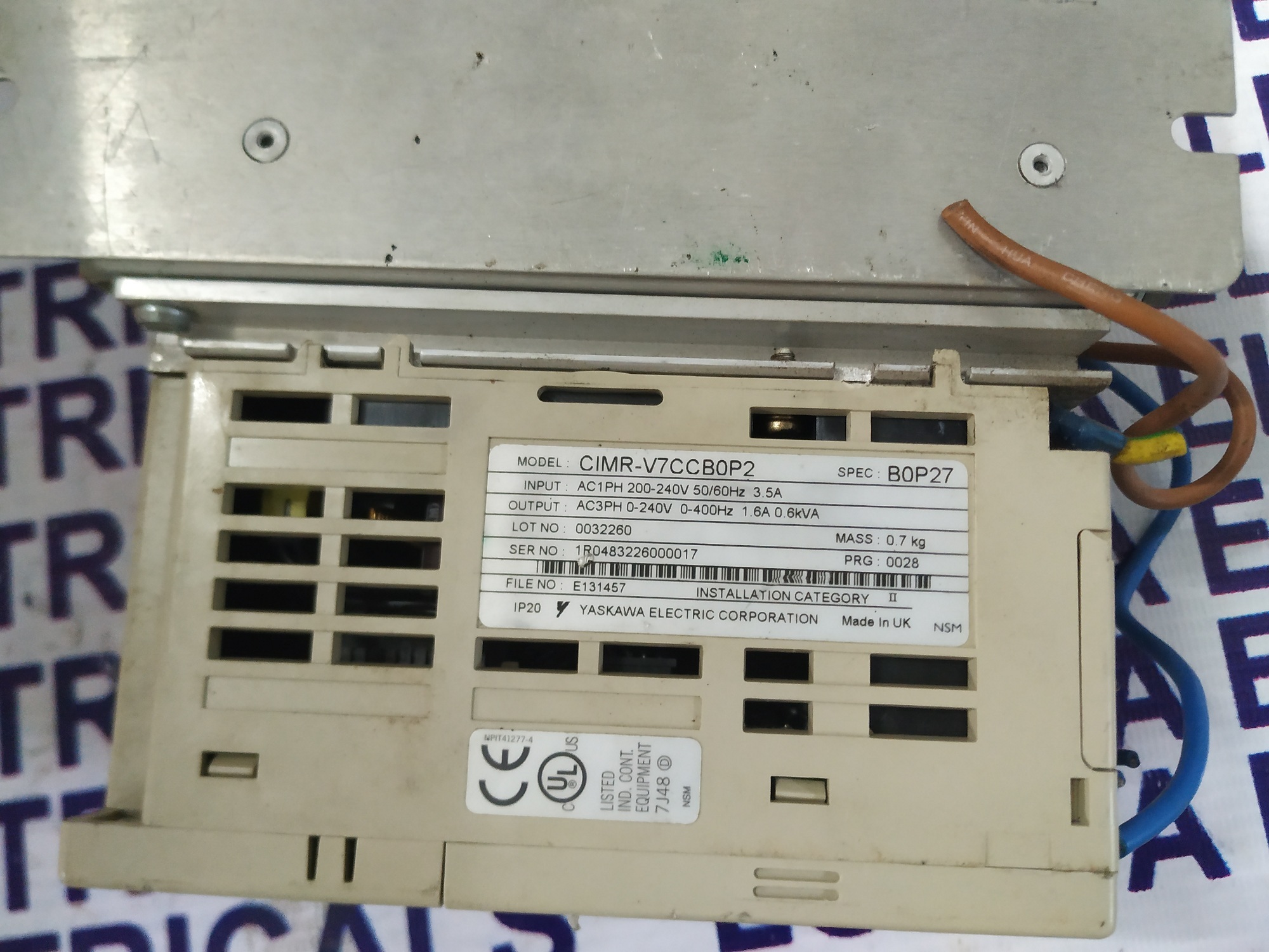 Yaskawa Ac Drive V7ccb0p2 - Plastic And Metal, 128x68x109 Mm, Matte Grey | 0.2 Kw, Single Phase In/three Phase Out, Panel Mount, V/f Control, Led Display
