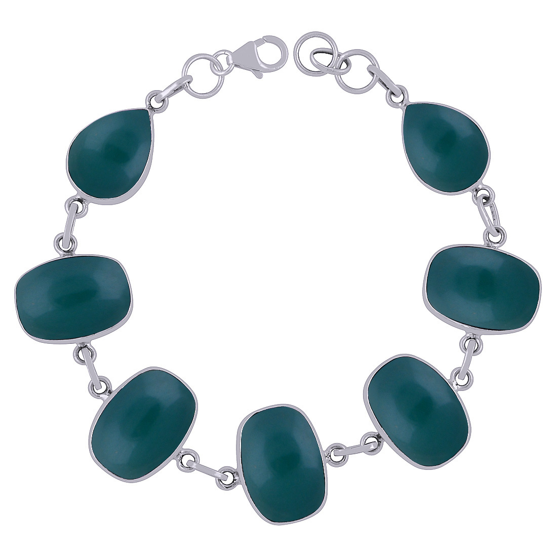 Lapis Natural Gemstone Bracelet - 925 Sterling Silver, 7" Adjustable Length X 19 Mm Width, Irregular Cabochon Design, Handmade Fashion Jewelry For All Genders