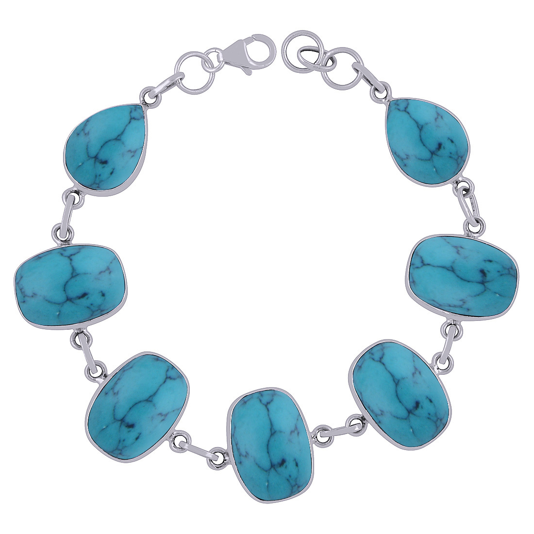 Lapis Natural Gemstone Bracelet - 925 Sterling Silver, 7" Adjustable Length X 19 Mm Width, Irregular Cabochon Design, Handmade Fashion Jewelry For All Genders