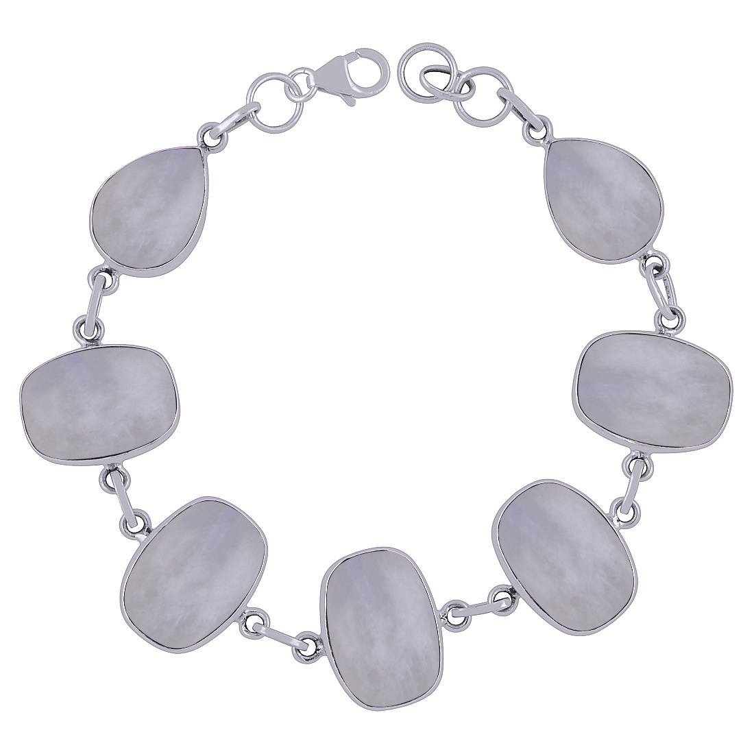 Lapis Natural Gemstone Bracelet - 925 Sterling Silver, 7" Adjustable Length X 19 Mm Width, Irregular Cabochon Design, Handmade Fashion Jewelry For All Genders