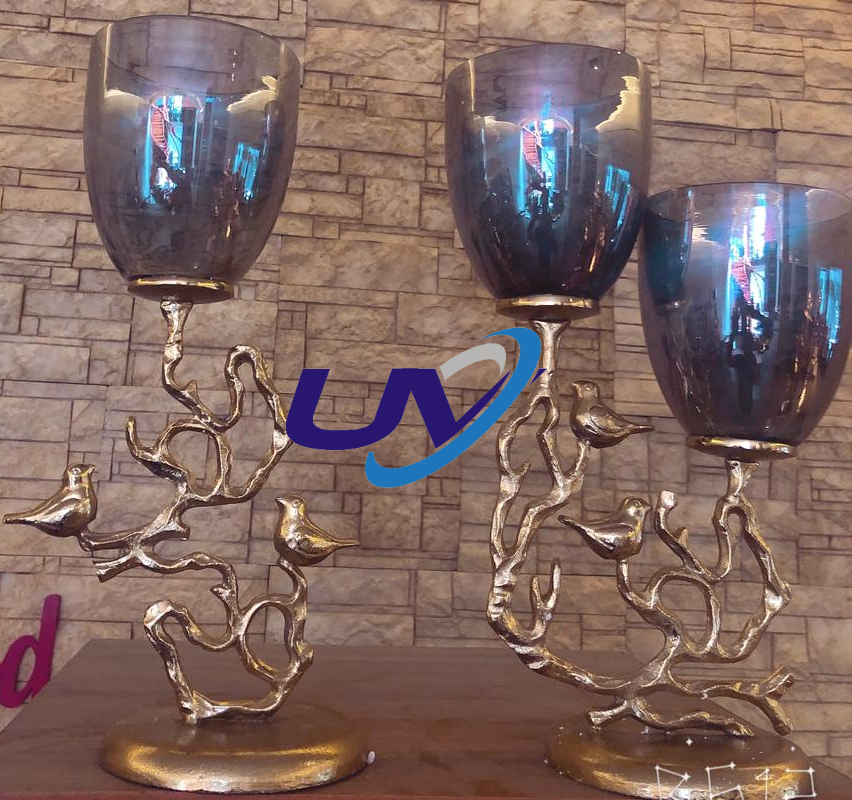 Gold Bird Candle Stand