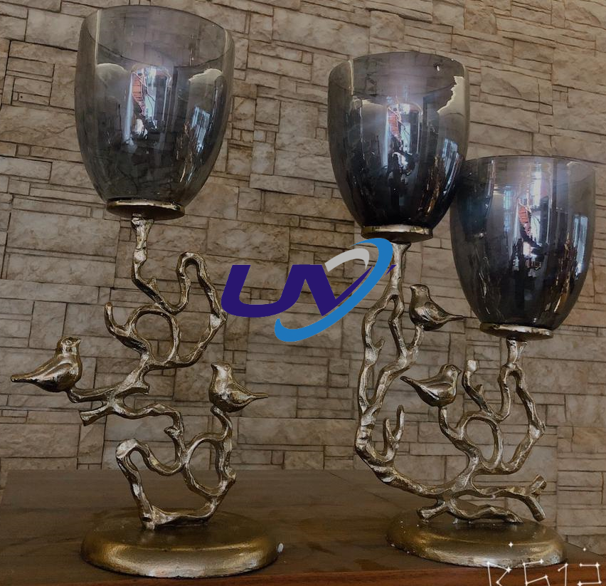 Gold Bird Candle Stand
