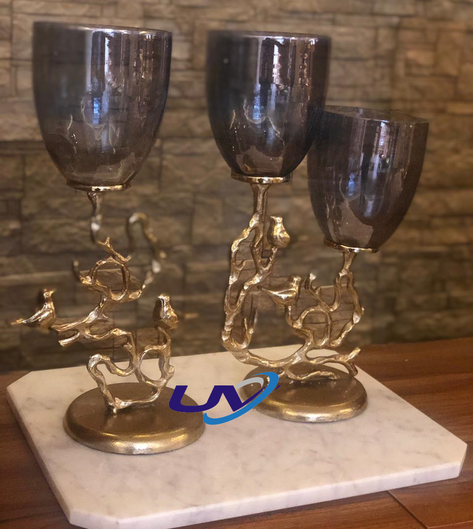 Gold Bird Candle Stand