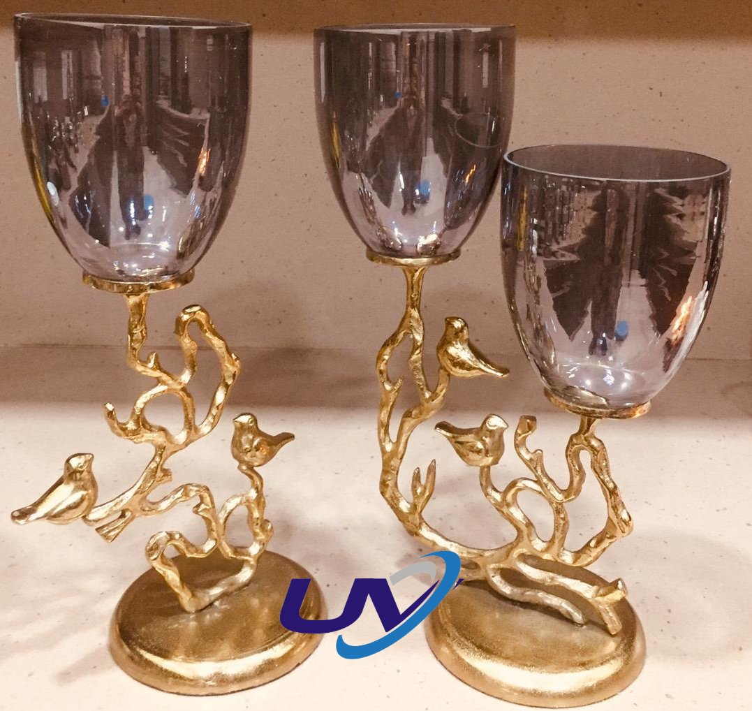 Gold Bird Candle Stand