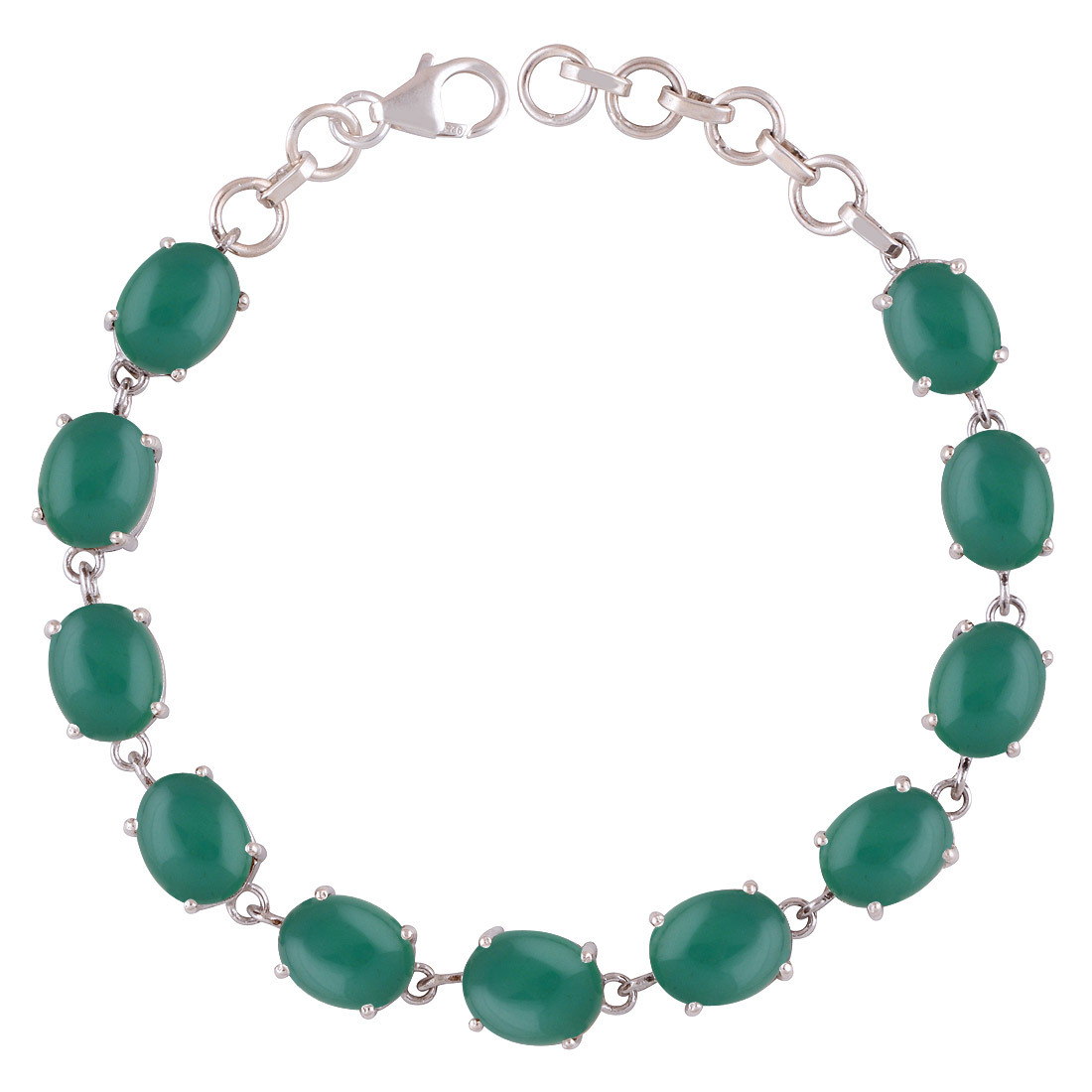 Rose Quartz Natural Gemstone 925 Sterling Solid Silver Oval Cabochon Handmade Bracelet Diameter: Length: 7" Inch Extra Adjustable X Width 8 Mm Inch (In)