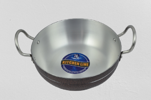 ब्लैक एंड सिल्वर पाउडर कोटिंग कड़ाही