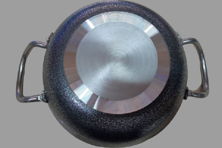 Powder Coating Kadai - Aluminum Black Powder Coated, 2 To 4 No. Size Approx. Weight 1.850gm | Induction Supported (Optional), Anti-corrosive Finish, 5-year Warranty