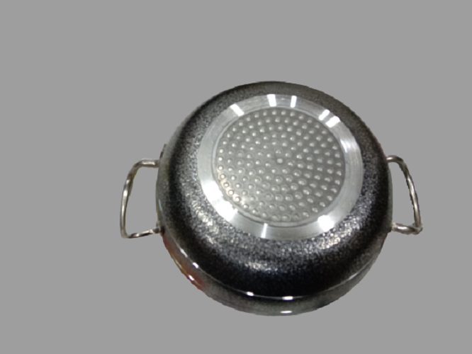 Powder Coating Kadai - Aluminum Black Powder Coated, 2 To 4 No. Size Approx. Weight 1.850gm | Induction Supported (Optional), Anti-corrosive Finish, 5-year Warranty