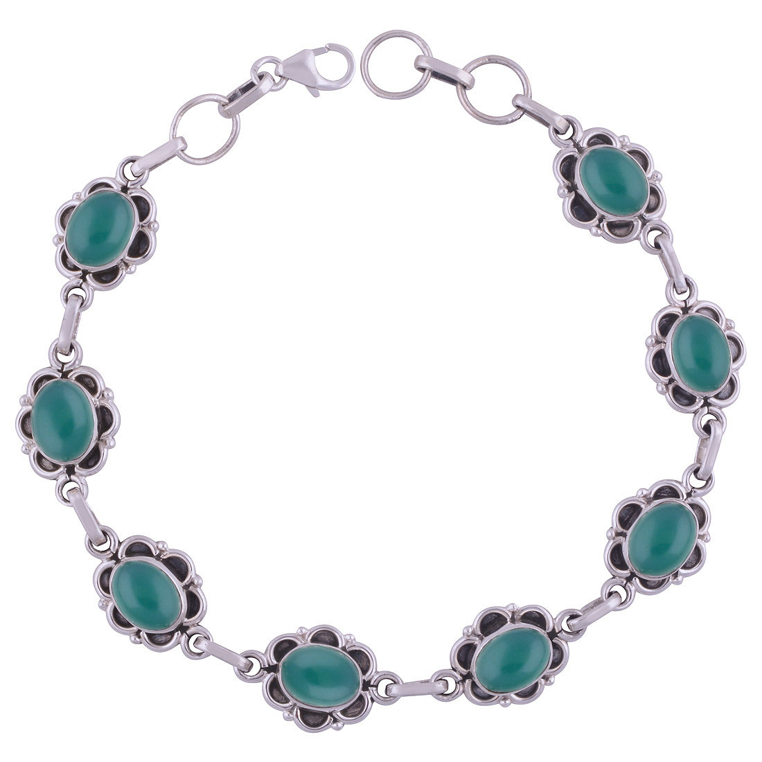 Garnet Natural Gemstone 925 Sterling Solid Silver Oval Cabochon Handmade Bracelet Diameter: Length: 7 Inch Extra Adjustable X Width: 11 Mm Inch (In)