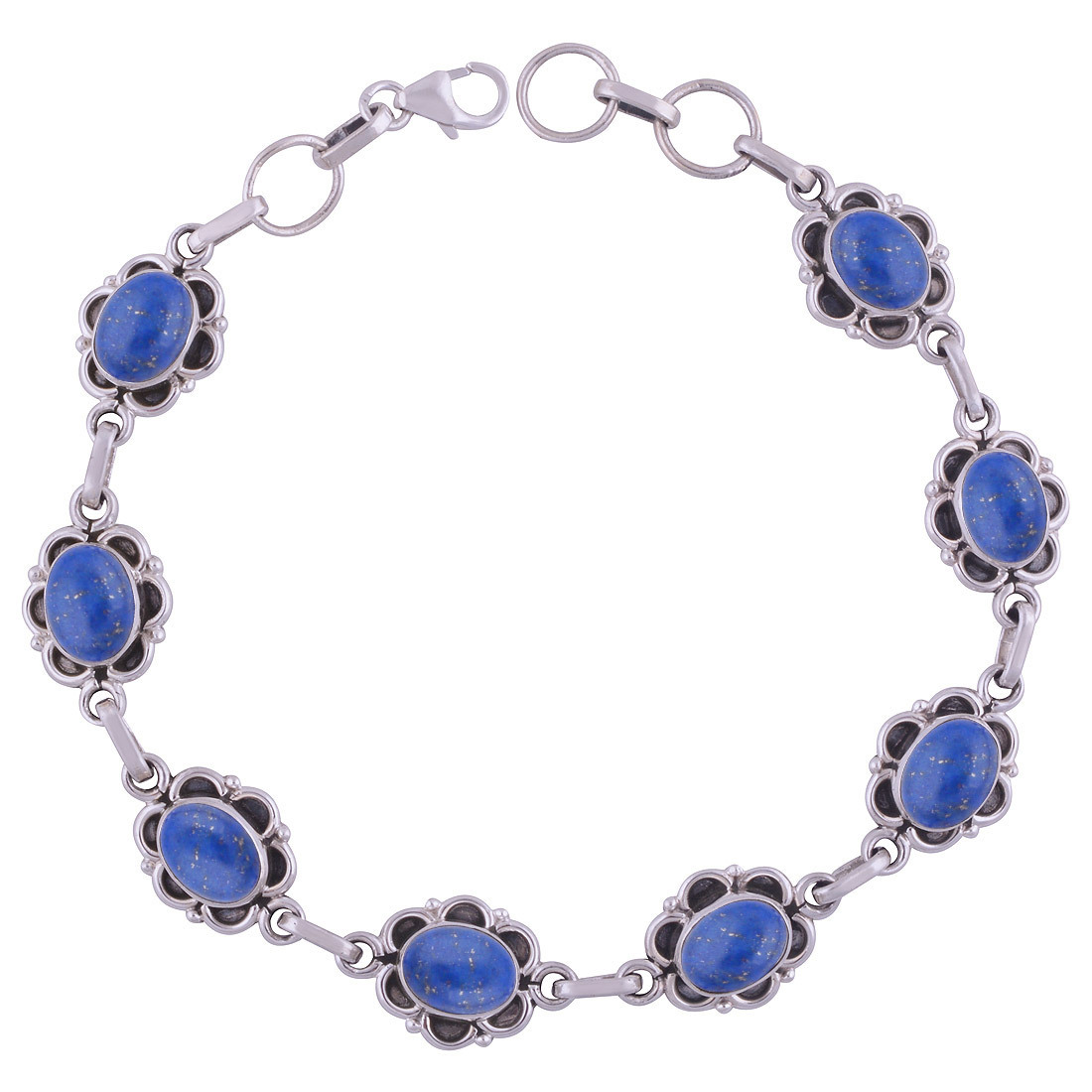 Garnet Natural Gemstone 925 Sterling Solid Silver Oval Cabochon Handmade Bracelet Diameter: Length: 7 Inch Extra Adjustable X Width: 11 Mm Inch (In)