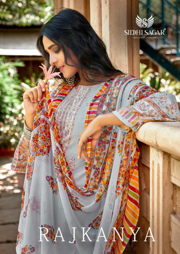 Siddhi Sagar Rajkanya Plazzo Style Salwar Suits Catalog - Pure Lawn Cotton & Soft Cotton, Multi-Color Printed, Full Sleeves, Unstitched, All Season