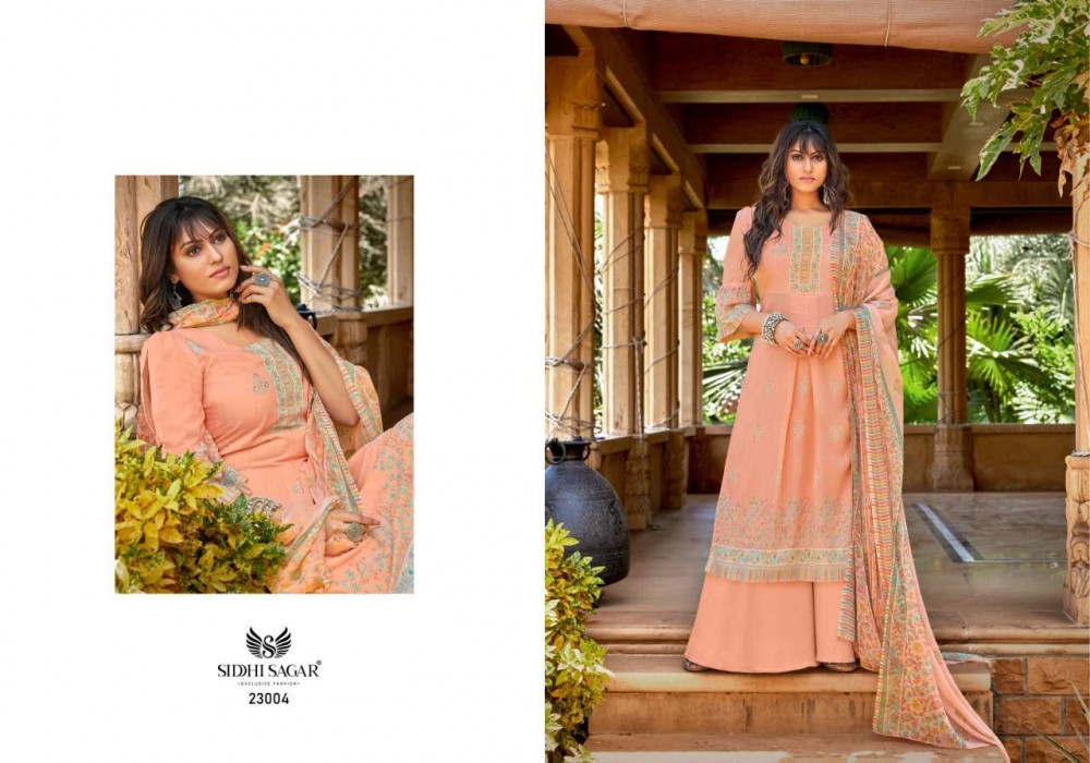 Siddhi Sagar Rajkanya Plazzo Style Salwar Suits Catalog - Pure Lawn Cotton & Soft Cotton, Multi-color Printed, Full Sleeves, Unstitched, All Season