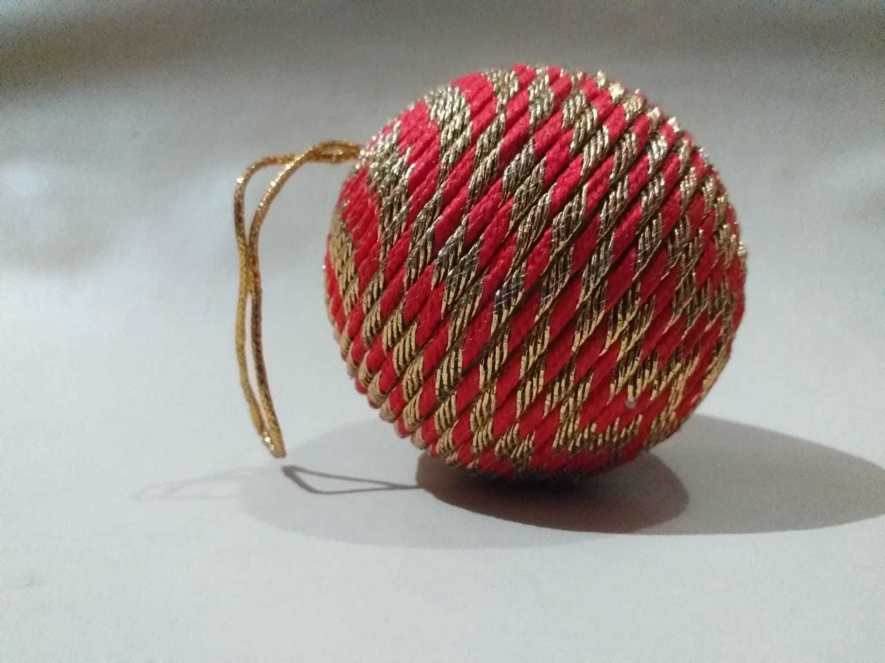 Christmas Ball - 4 Inches Diameter, Fabric Pink Sphere | Shiny Traditional Finish, Lightweight 0.2 Lbs