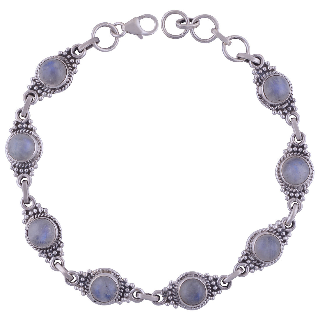 Lapis Natural Gemstone Bracelet - 925 Sterling Silver, 7 Inch Adjustable Length X 9 Mm Width, Classic Style For Men, Women, Children