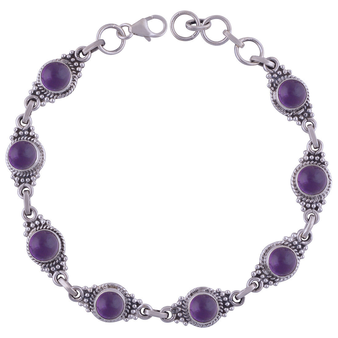 Lapis Natural Gemstone Bracelet - 925 Sterling Silver, 7 Inch Adjustable Length X 9 Mm Width, Classic Style For Men, Women, Children