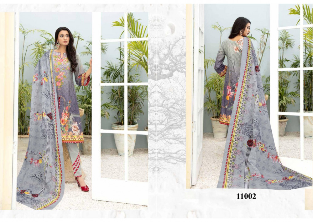 Iris Vol-11 Karachi Printed Salwar Suits Catalog - Unstitched Cotton Fabric Multi Color Casual Dress With Full Sleeves And All-season Print Pattern