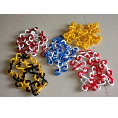 Plastic Chain - 7mm Pvc, Available In Red & White, Yellow, Green, Blue | Ideal For Airports, Theaters, Hotels, Outdoor Use