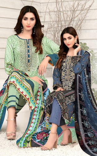 Sapphire Lawn Vol 2 Lawn Karachi Printed Dress Material Catalog - Cotton Pure Lawn Top (2.35 mtr), Pure Lawn Bottom (2 mtr), Cotton Mal Mal Dupatta (2.25 mtr) , Multi Color, Full Sleeves, Custom Fit, All Season, Casual Ethnic Wear