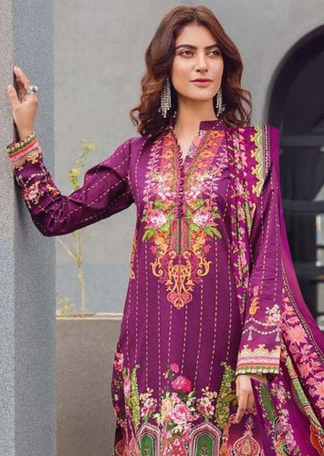 Maira Ahasan Designer Collection Vol-1 Printed Karachi Suits Catalog - Cotton Material, 2.40 Mtr Top, 2 Mtr Bottom, 2.25 Mtr Pure Cotton Dupatta, Multi Color, Full Sleeves, Casual Ethnic Dress