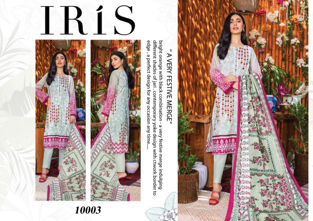 Iris Vol-10 Pakistani Style Karachi Print Salwar Suits Catalog - Cotton Material, Customized Sizes, Multi Color, Printed Pattern, Full Sleeves, Casual Ethnic Dress Type, Suitable For All Seasons