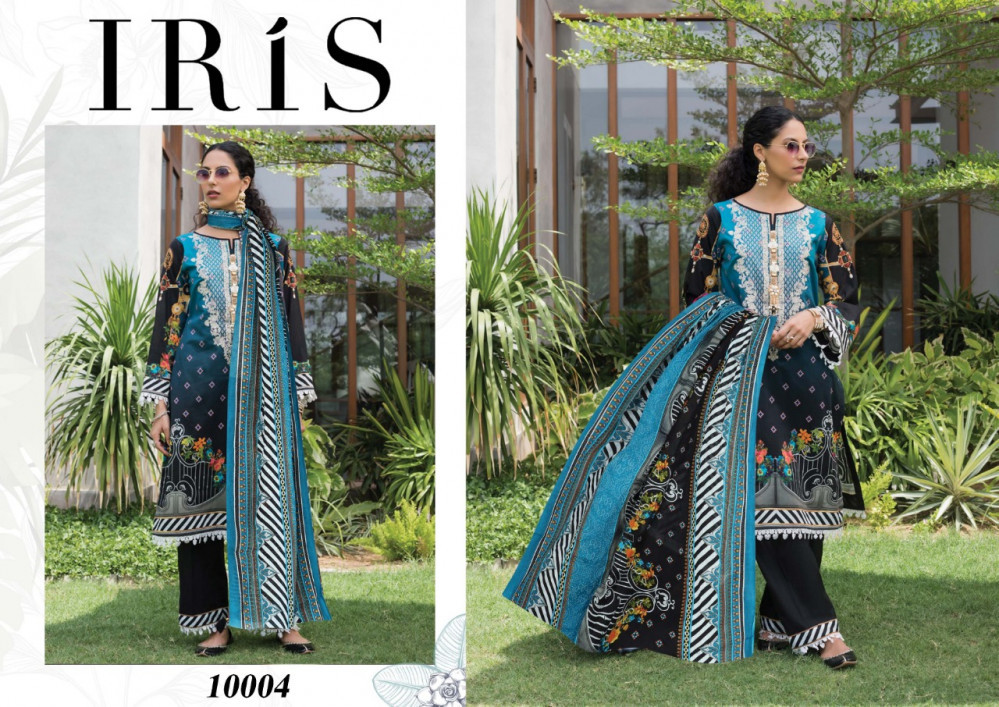 Iris Vol-10 Pakistani Style Karachi Print Salwar Suits Catalog - Cotton Material, Customized Sizes, Multi Color, Printed Pattern, Full Sleeves, Casual Ethnic Dress Type, Suitable For All Seasons
