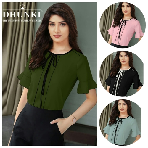 विभिन्न धुंकी डिज़ाइनर जॉर्जेट टॉप