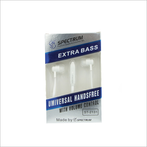 Extra Bass Handsfree - White | Compatible with Mobile, Tablet, Television, Computer, Laptop, MP3 Players, High-Quality Components