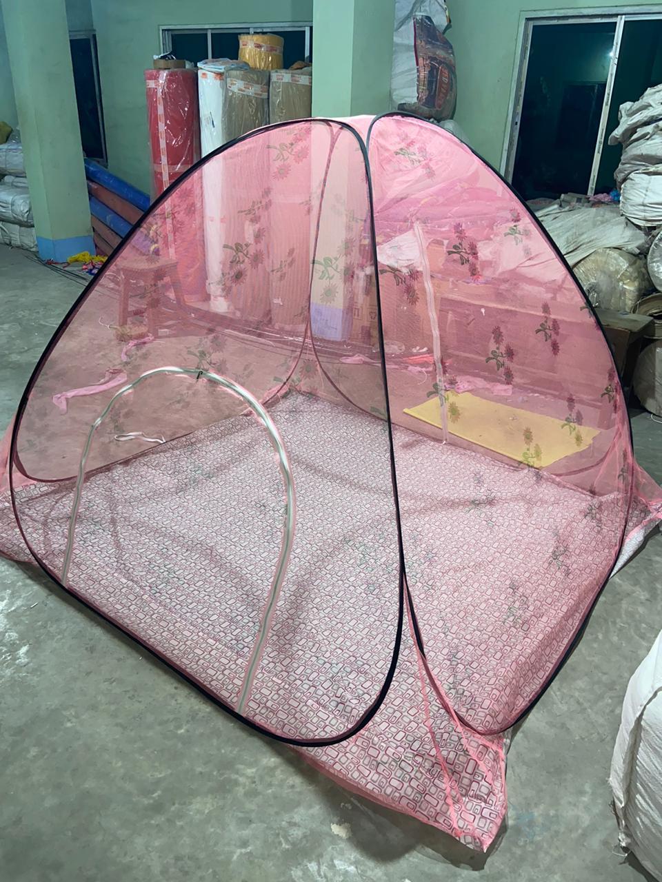 Foldable Tent Net 6x7 - 100% Polyester, 72"x84"x69", Portable Design , Beautiful Lace Edge & 2-way Zipper With Anti-mosquito Mesh Protection