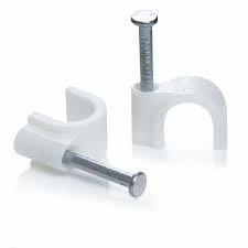 Circle Cable Clips - Metal & Plastic, 8 Mm, White | 100 Pieces, Available In Multiple Sizes