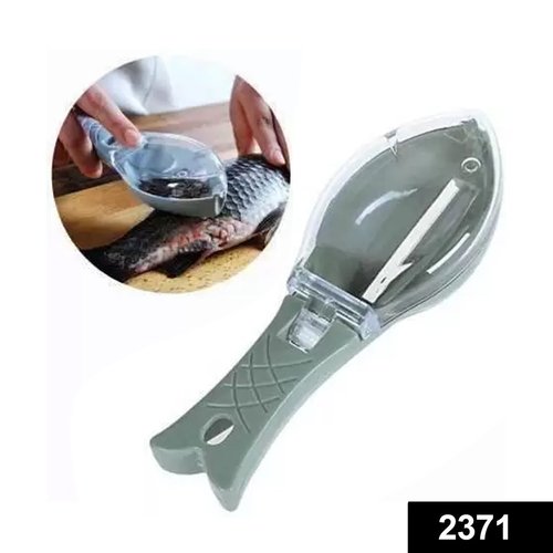 Fish Scale Scraper Peeler - Plastic Material, Silver Color | Ergonomic Design, Fast Scale Removal, Collecting Case, Fun Fish Shape