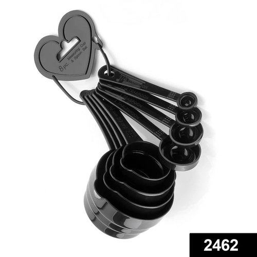 2462 Global Measuring Cups And Spoons Set A Must Kitchen Essential (8pcs, Black)