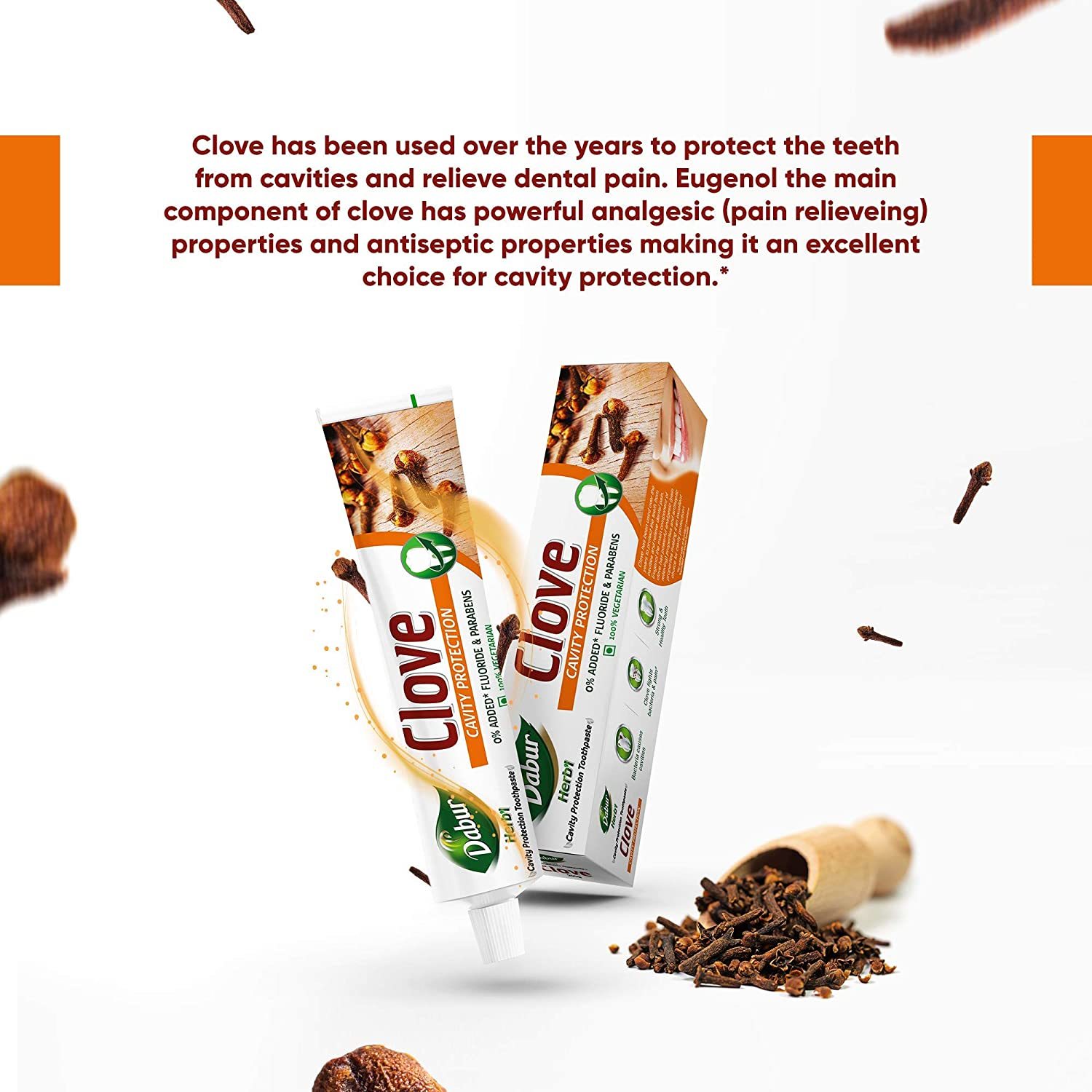 Dabur Herbel Clove - Cavity Protection Toothpaste - 200 G Soft