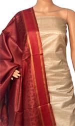 Pure Tussar Silk Salwar Suit Bust Size: 32