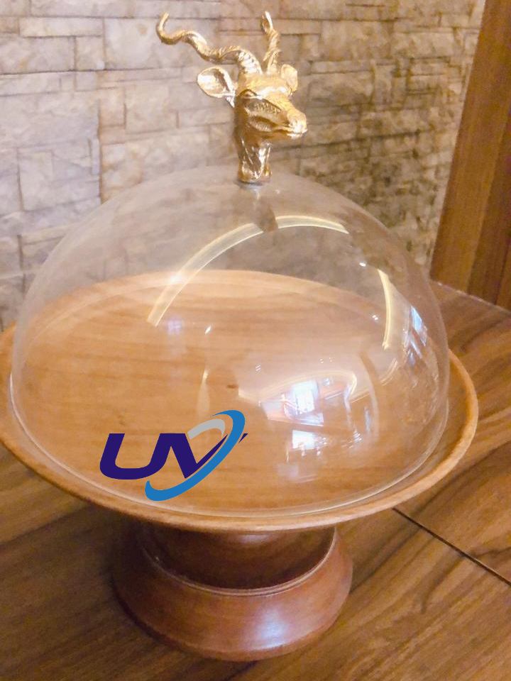 Reindeer Dome Platter - Color: Brown