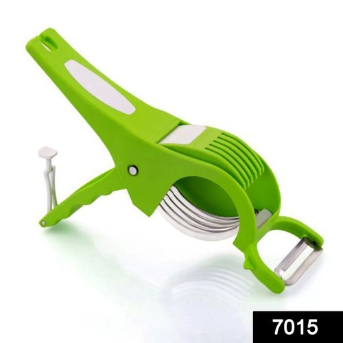 7015 2-in-1 Veg Cutter With Stainless Steel Blade (Multicolours)