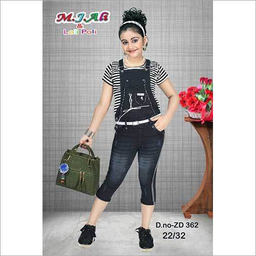 Girls Denim Modern Dangri