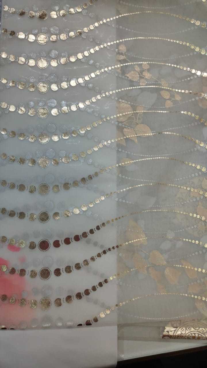 Organza Foil Print Fabric - Silk, Polyester, Nylon Blend | Sheer Lightweight Design For Sarees, Anarkalis, Kurtis, And Lehenga Cholis
