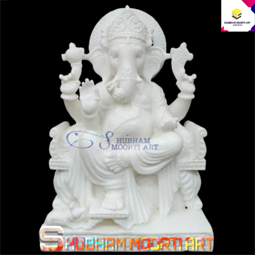 Multi Colour Gajanan Ji Marble Statue