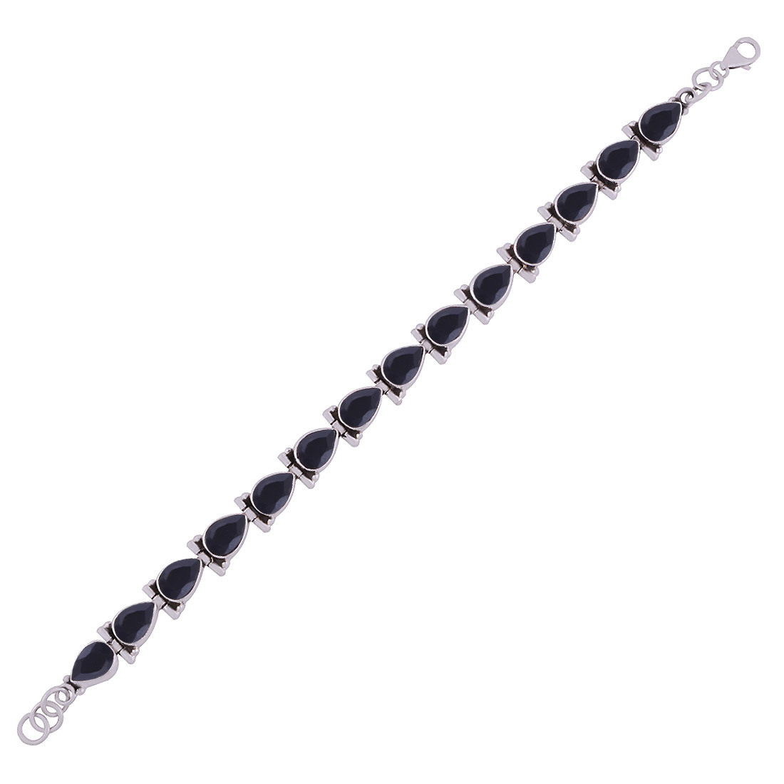Garnet Natural Gemstone 925 Sterling Solid Silver Pear Cut Stone Handmade Bracelet Diameter: Length: 8.5 Inch X Width: 10 Mm Inch (In)