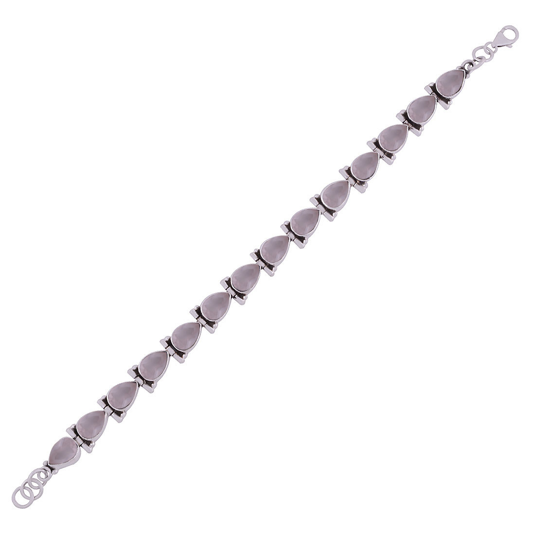 Garnet Natural Gemstone 925 Sterling Solid Silver Pear Cut Stone Handmade Bracelet Diameter: Length: 8.5 Inch X Width: 10 Mm Inch (In)