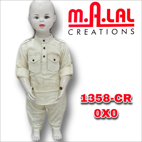 Boys Cream Pathanii? Kurta Set Age Group: 0-6 Years