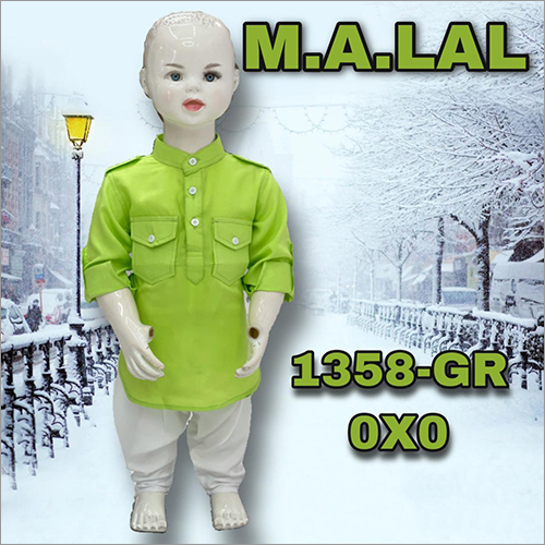 Boys Light Green Pathani Kurta Set Age Group: 0-6 Years