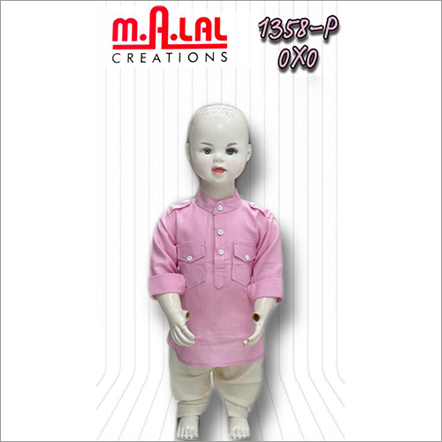 Boys Pink Pathani Kurta Set Age Group: 0-6 Years